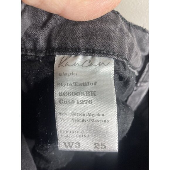 Kancan Mid Rise Skinny Jeans Size 3/25 Dark Wash Black Stretch Denim - Picture 8 of 8